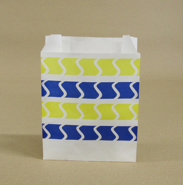 Greaseproof Bag — Blue/Yellow 5x7x6