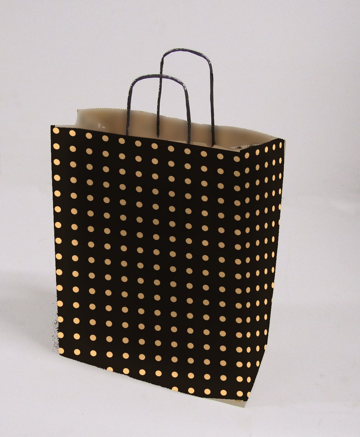 Twist Handle Bag — Dot Design Black (Brown)