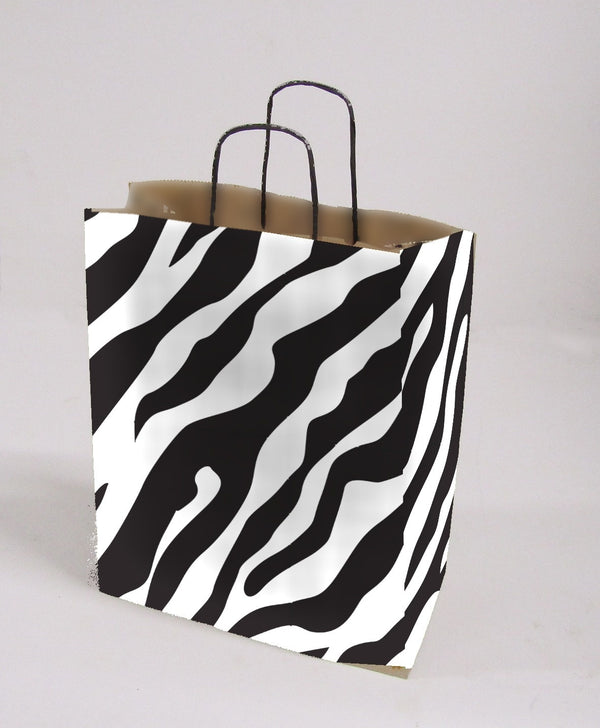 Twist Handle Bag — Zebra Print (Brown)