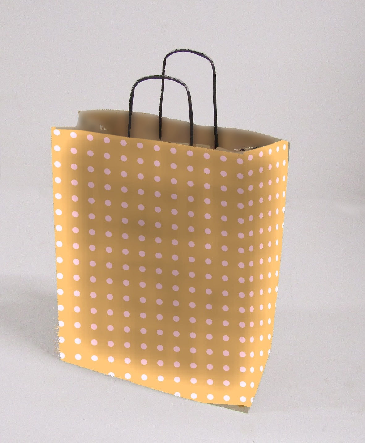Twist Handle Bag — Dot Design Black/Pink (Brown)