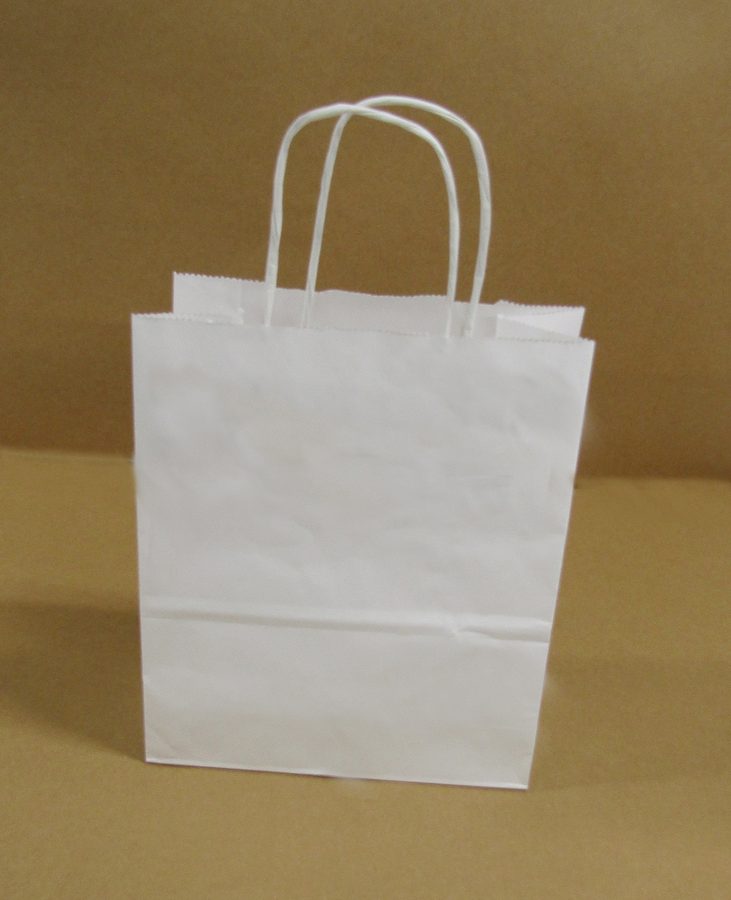 White twist-handle paper carrier bag